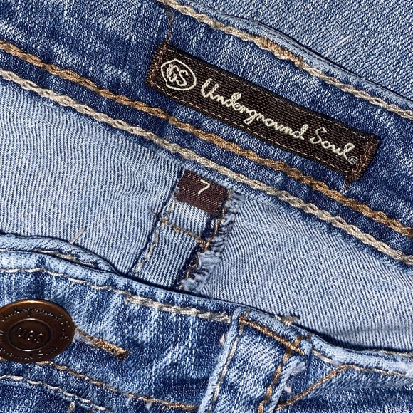 Underground Souls Low Rise Flare Stretch Jeans - size 7 - Picture 3 of 9